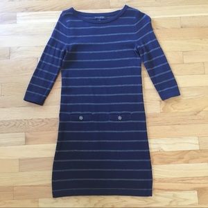 Banana Republic striped 3/4 sleeve sweater dress